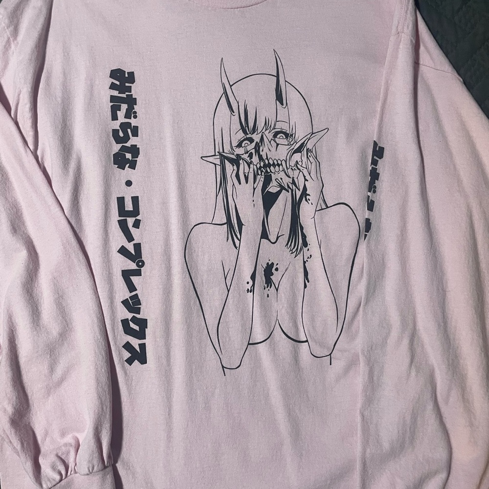 Pink Long Sleeve Shirt with Graphic Design